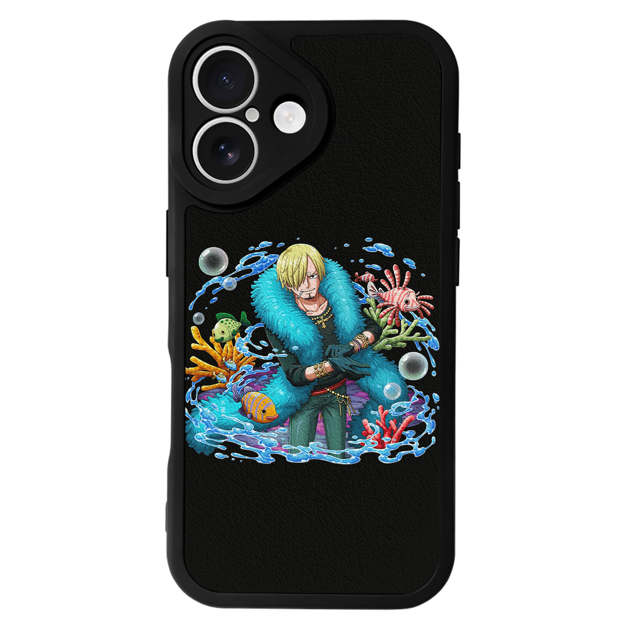 （画像用） ワンピース サンジ ONE PIECE Sanji 【iPhone 16シリーズ対応】シリコンスマホケース（レザー調） 材質：シリコン